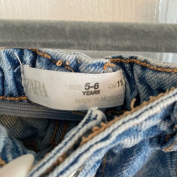 Zara kids heart pocket wide leg Classic Blue Denim Jeans 5-6 years - Picture 2 of 3